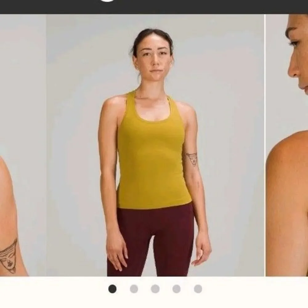 Lululemon Womens Size 8 Cool Racerback Tank Top Shorter Length Auric Gold Yellow